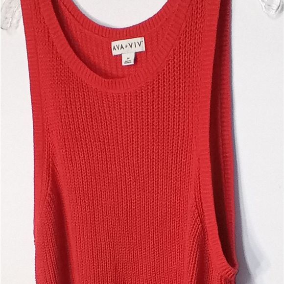 Ava & Viv Red Knit Plus Size Sweater Vest - Picture 4 of 4